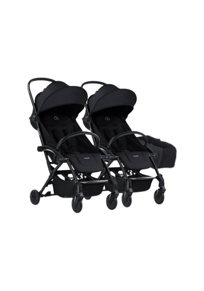 Bumprider Connect³ İkiz Bebek Arabası Black - Black & Yan Düzenleyici Çanta
