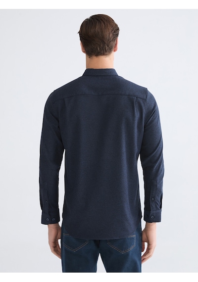 Lcwaıkıkı Classic Lacivert Regular Fit Armürlü Erkek Gömlek