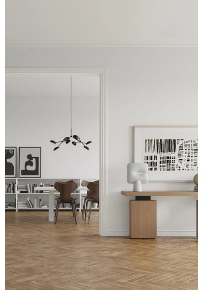 101 Copenhagen Drop Chandelier Mini Pirinç Kaplama Dekoratif Tasarım Avize Yanmış Siyah