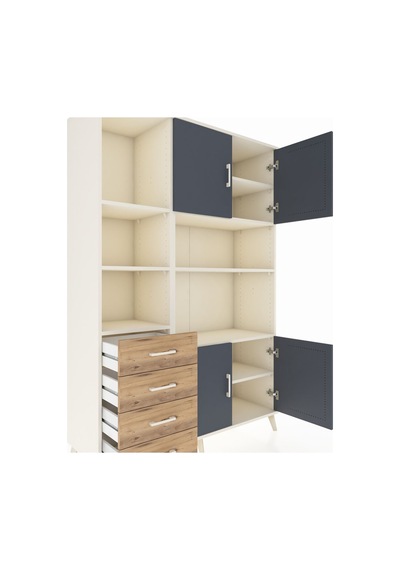 Hyperion Dolap 8 Raflı 4 Çekmeceli 4 Kapaklı 132x44x195 Aytaşı-antrasit/çam Antrasıt/atlas Çam Hyperion Dolap 8 Raflı 4 Çekmeceli 4 Kapaklı 132x44x195 Aytaşı-antrasit/çam Antrasıt/atlas Çam