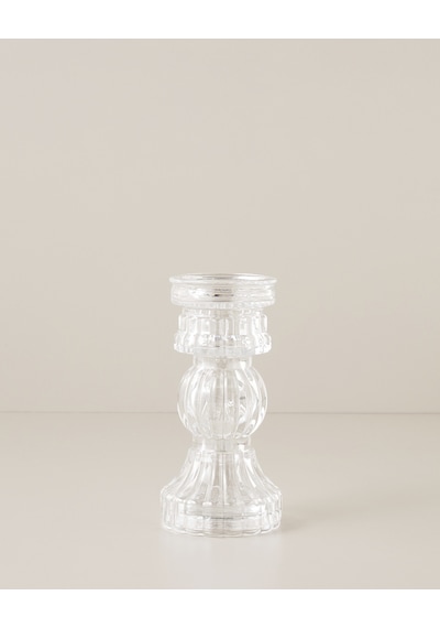 Tulia Cam Vazo-şamdan 9x19 Cm Şeffaf