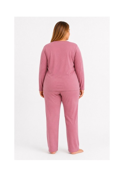Sleeproom Büyük Beden Kadın Mevsimlik Great Things Desen Pembe Pijama Takımı