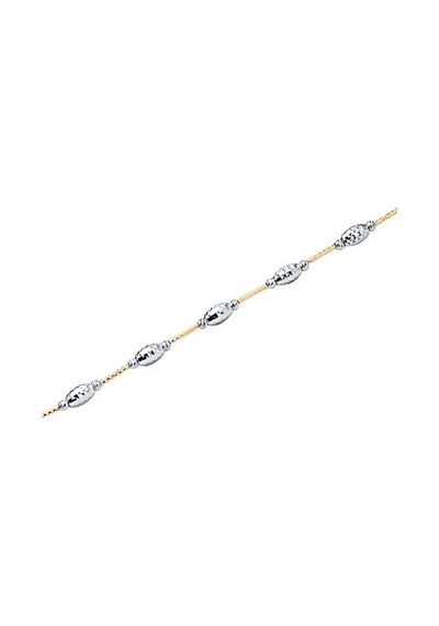 Tektaş - Sarı Beyaz Altın 14 Ayar Trend Bileklik N11.1703 Beyaz Altın