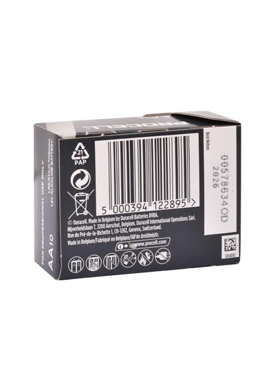 Procell Kalem Kalem Endüstriyel Pil Alkaline Aa Size 10lu Kutu