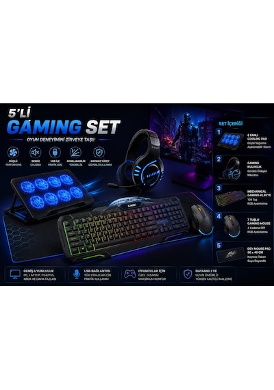Asus Proart P16'' Uyumlu Gaming Set 5'li Oyuncu Paketi Diğer