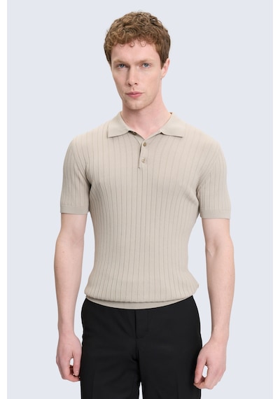 Hatemoğlu Bej Regular Fit Polo Yaka Rayon Tişört