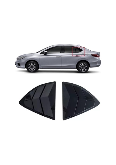 Honda City Uyumlu Kelebek Cam Kaplama Vizörü Piano Black 2021-