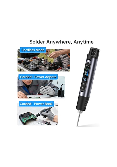 Fnırsı Hs-03 Kablosuz Şarjlı Kalem Havya 2600mah Değiştirilebilir Pil, 100-450 C