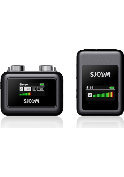 Sjcam M1 WiFi Tek Vericili Gürültü Engelleme 100 Metre Menzil LCD Ekran Minimal Tasarım Kablosuz Yaka Mikrofonu Siyah