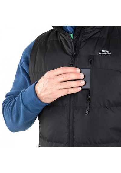 Trespass Clasp Padded Gilet Erkek Yelek Siyah Siyah