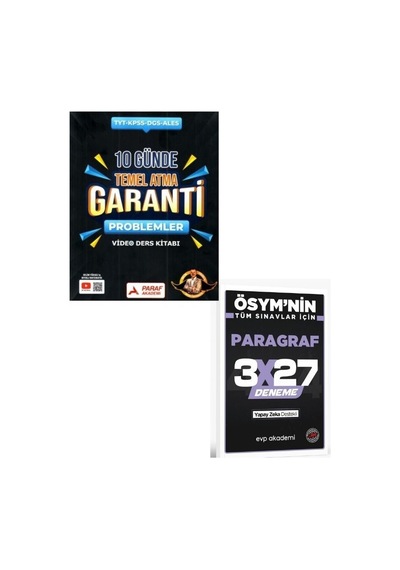 2027 Paraf 2027 Tyt Problemler Z Takımı 10 Günde Temel Atma Garanti Video Ders Kitabı+ Evp Akademi Paragraf