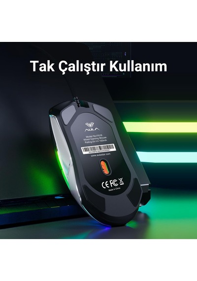 F816 Rgb Efektli 12800dpı Kablolu Optik Gaming Oyuncu Mouse