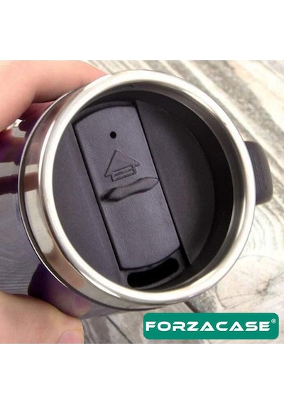 Forzacase Paslanmaz Çelik 200ml 6 Saat Sıcak Soğuk Tutan Kulplu Bardak Termos - Fc264 Siyah