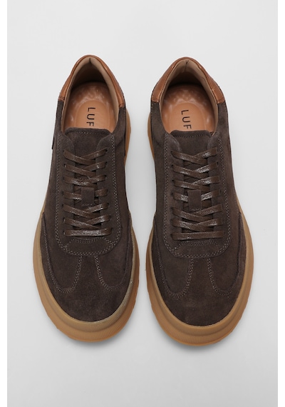 Lufian Adam Erkek Deri Sneaker Ayakkabı Kahverengi Kahverengi 112230207100400 Kahverengi