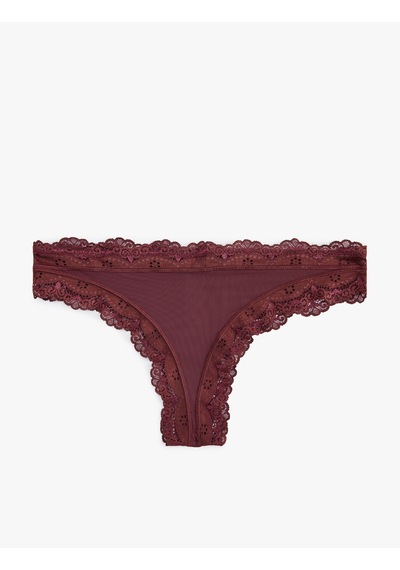 Koton Dantelli String Külot Şarap 5wlk30302mk Kırmızı