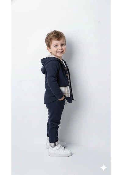 Bontino Erkek Çocuk %100 Pamuk Kadife Hırka, Pantolon Ve Ayıcık Baskılı Sweatli 3'lü Premium Seri Lacivert Bontino Erkek Çocuk %100 Pamuk Kadife Hırka, Pantolon Ve Ayıcık Baskılı Sweatli 3'lü Premium Seri Lacivert