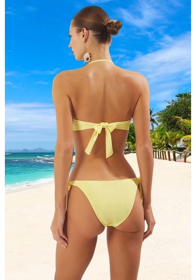 Ersefa Tasarım Bikini Takımı Plaj Ve Havuz İçin Uv Korumalı Klora Dayanı Sarı