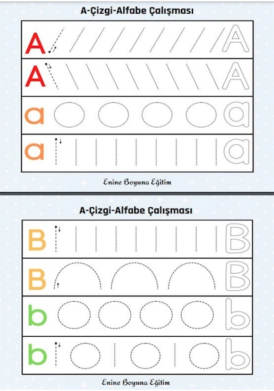 Çizgi-alfabe Yaz-sil Kitabı Okul Öncesi Ve Birinci Sınıflar İçin