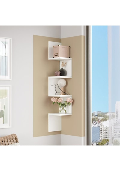 Wall R9 Modern Duvar Rafı Kitaplık Wal9-w Beyaz