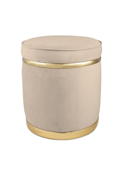 Zerafet Gold Kaplama Luxery Puf- Krem Babyface Kumaş Pofuduk Oturma Pufu&makyaj Pufu&bench