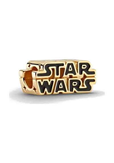 Star Wars Gold Yazılı Charm Gümüş