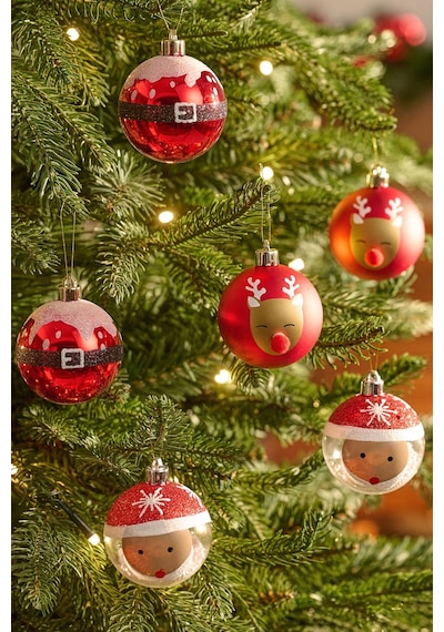 Karaca 10'lu Set Top Santa Ağaç Süsü  6 cm