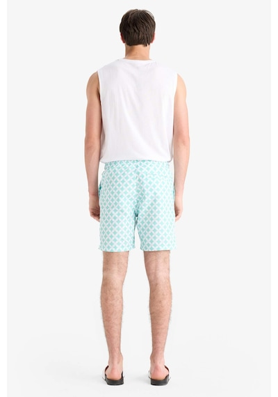 Defacto Regular Fit Desenli File Astarlı Kısa Boy Deniz Şortu E0977ax25hsgn1101 Yeşil