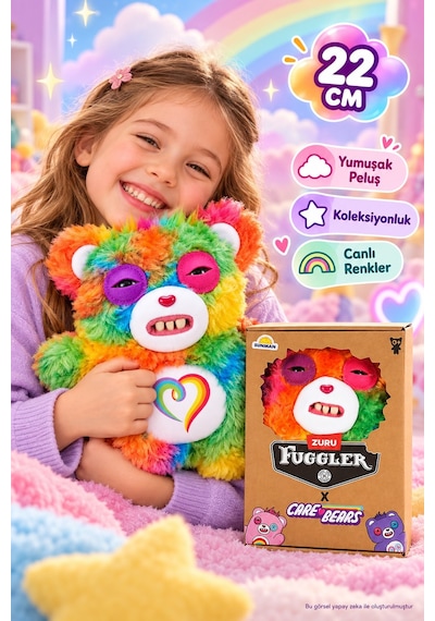 Fuggler Care Bears Togetherness Bear Gökkuşağı Peluş Oyuncak - 22.5 Cm Çok Renkli