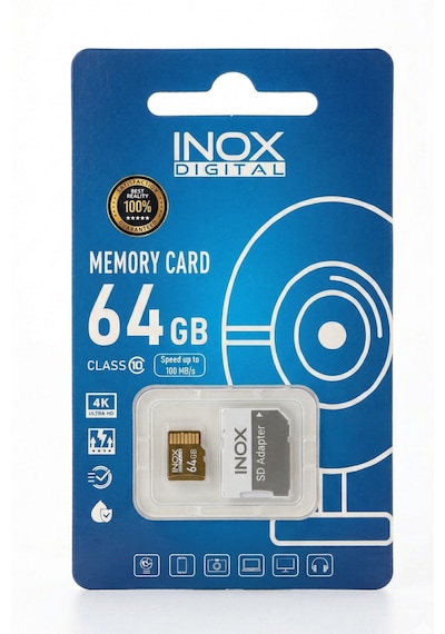 Inox 64 Gb Micro Sd Hafıza Kartı Class 10 Güvenlik Ve Araç İçi Kamera Uyumlu Yüksek Hızlı Bellek