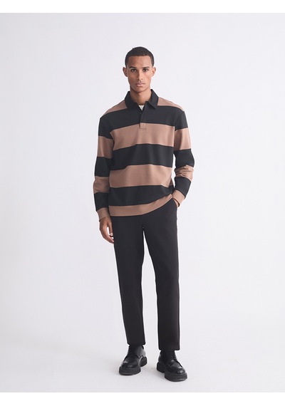 Lcw Vision Siyah Polo Yaka Erkek Sweatshirt
