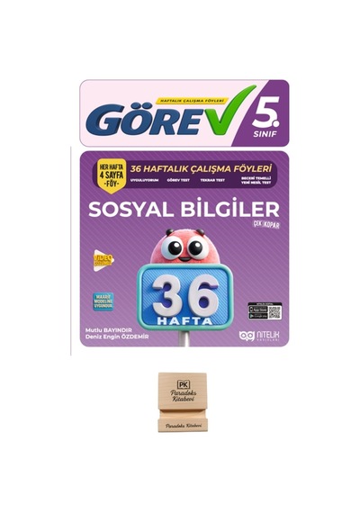 Nitelik Yayınları 5. Sınıf Görev Sosyal Bilgiler 36 Haftalık Çalışma Föyleri + Telefon Standı