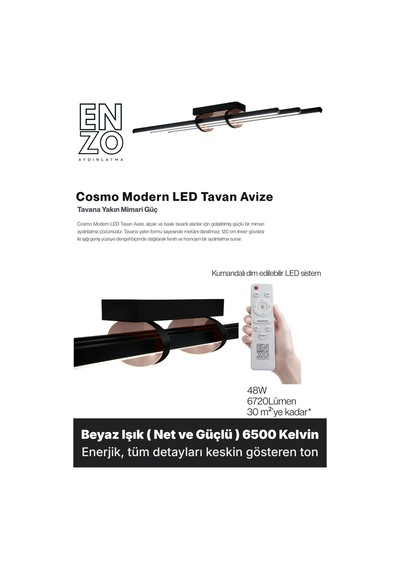 Cosmo Rose Gold Led Tavan Avize Kumandalı Dim Edilebilir Aşağı Işık Beyaz Işık