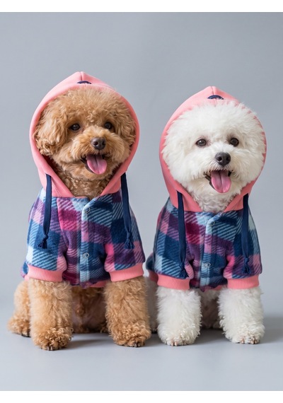 Marshmellow Kapşonlu Polar Köpek Ceketi Sıcak Tutan Yumuşak Köpek Kıyafeti