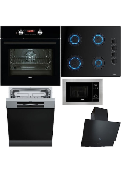 Teka HAK 625 BK+GBE 64002 KBC BK E4+ ATV 60+MS 620 BIS+DSI 46750 SS Siyah Ankastre Set