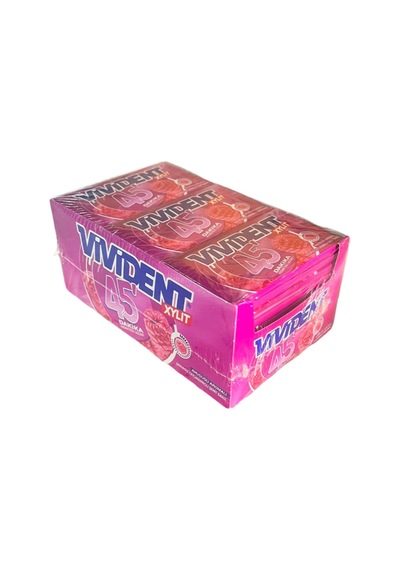 Vivident Cüzdan Sakız 45 Dakika Ahududu Aromalı 18 x 26 G