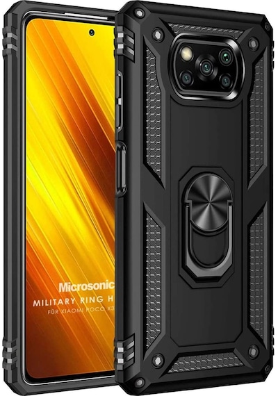 Xiaomi Poco X3 Pro Kilif Zirhli Standli Yüzüklü Tank Kapak 406470204