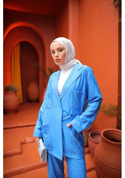 Olla Collection Bağcıklı İkili Takım Mavi