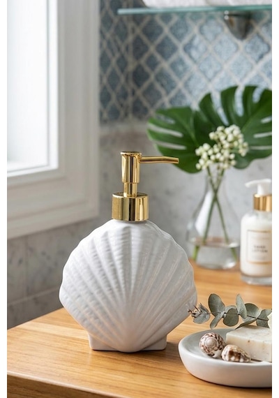 Stoneware Sıvı Sabunluk İstiridye Beyaz 40266