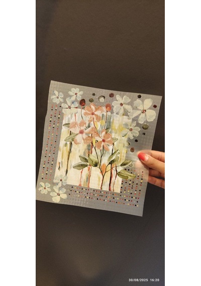 Ütü İle Yapışan Çiçek Transfer Baskı Arma 22x20 Cm