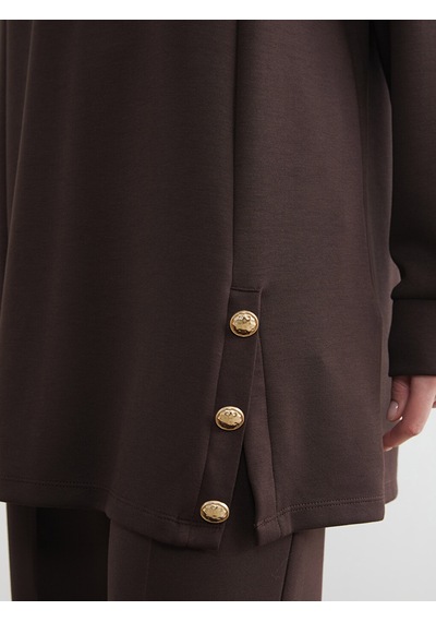 Lcw Everyday Kahverengi Soft Touch Kadın Sweatshirt Tunik