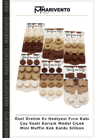 Özel Üretim Ev Hediyesi Fırın Kabı Çay Saati Karışık Model Çiçek Mini Muffin Kek Kalıbı Silikon Diğer