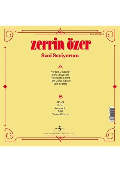 Zerrin Özer - Seni Seviyorum Plak