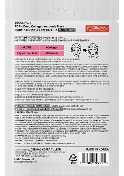 Dermal Seoulface Somon Dna Pdrn Bariyer Güçlendirici Nemlendirici Ampul Maske Kore Maskesi 23 Gr. 2 Adet
