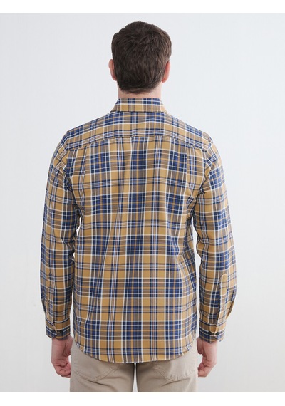 Lcwaıkıkı Classic Sarı Regular Fit Ekose Desenli Gabardin Erkek Gömlek