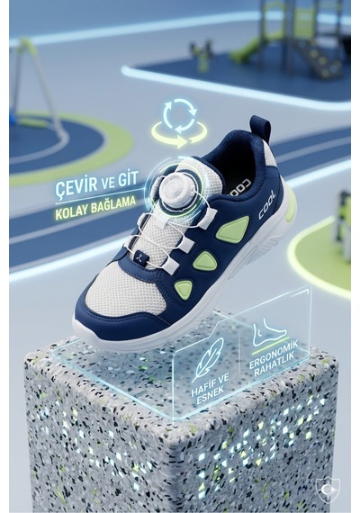 Cool Kids Erkek Çocuğu Yazlık Mavi Işıklı Mekanizma Bağcıklı Ortopedik Tabanlı Spor Ayakkabısı Ekstra Hafif Cool Kids Erkek Çocuğu Yazlık Mavi Işıklı Mekanizma Bağcıklı Ortopedik Tabanlı Spor Ayakkabısı Ekstra Hafif