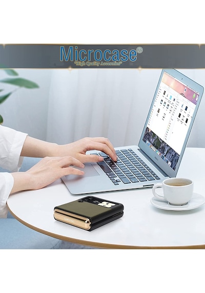 Galaxy Z Flip4 Için Deri Desenli Plastik Koruma Kilif-Al3148 561012575