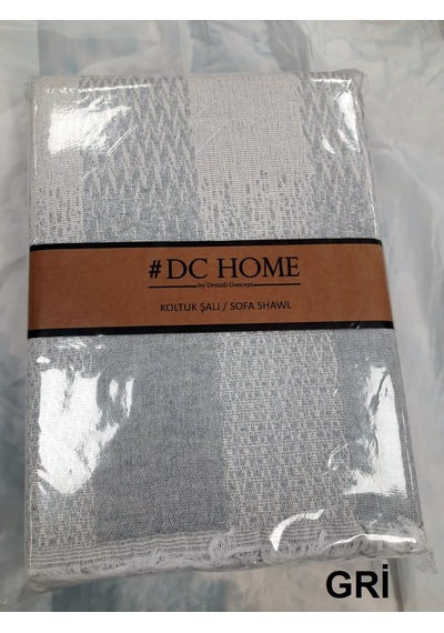 Dc Jakarlı Pamuklu Kaymaz Terletmez Koltuk Örtüsü 180x240 - Gri gri