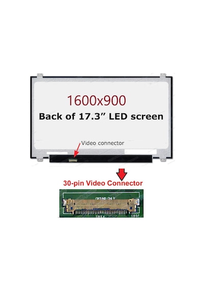 Asya.Depo Dell Uyumlu Inspiron P32E001 Ekran 17.3 Slim 30 Pin Panel