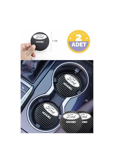 Karbon Desenli Ford Mondeo Bardak Altlığı Ford Mondeo İç Mekanı İçin Spor 7 Cm Tasarımı 2 Adet 2 Adet