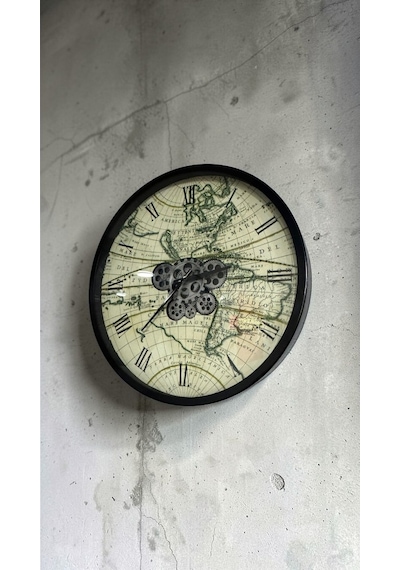 Metal Duvar Saati 60 Cm Model 6 Siyah